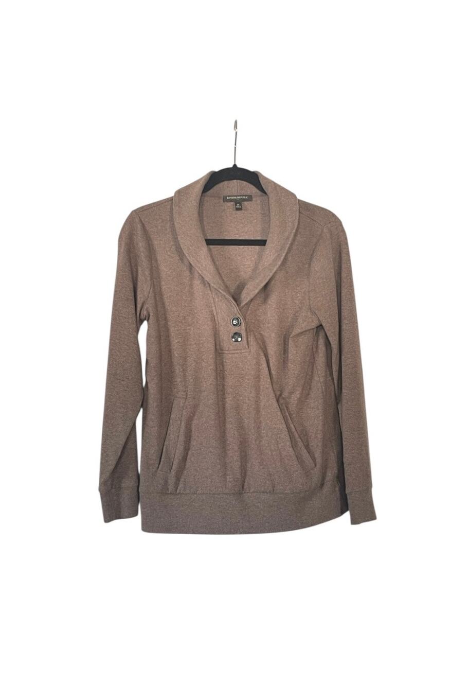 Banana Republic Women’s Light Brown Button Neck Sweater Size Medium